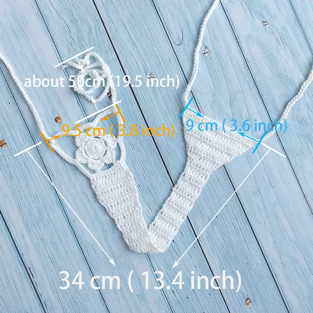 Crochet Thong G-String Women\'s Mini Bikini Bottom Beach Micro Swimwear Thong Sunbathing Bikini Shorts