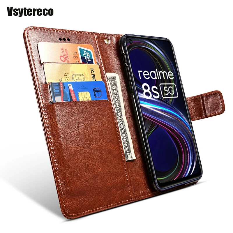 Pu Leather Flip Case Voor Realme Narzo 50A Etui Op Realmi 30a Q3 Ik Pro 5G Wallet Cover Voor carcasa De Realme 8 Pro 8i 8S 5G Coque