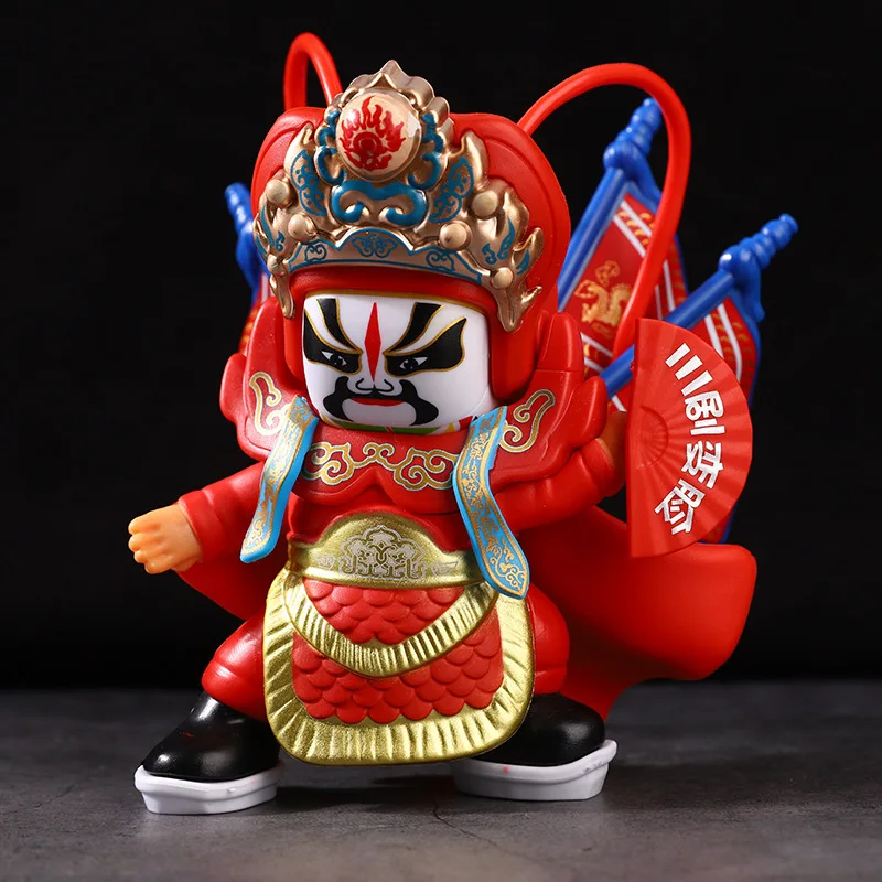 Random 4 Faces Anime Sichuan Opera Face-Changing Doll Action Figures PVC Model Peking Mask funko pop Toys Chinese Style Figurine