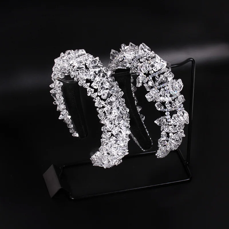 New Arrivals Fashion Transparent Resin Ice Block Headband Beads Women's Hair Accessories  Bridal Jewelry