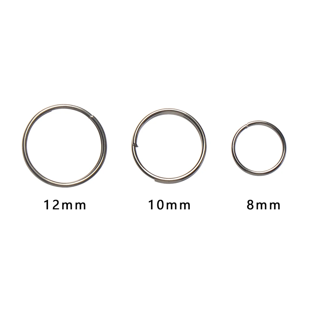 50pcs Metal Keyring Keychain Split Ring 8mm 10mm 12mm Key Holder Rings Women Men DIY Key Chains Circle DIY Pendant Tools