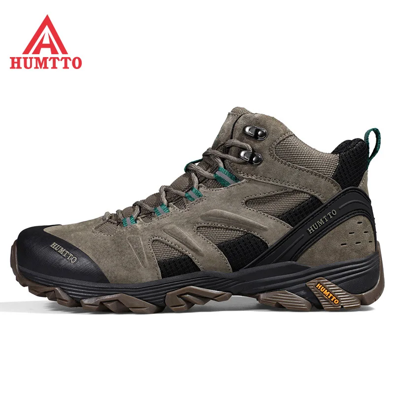 Hutto-zapatos de senderismo al aire libre para hombre, botas impermeables para escalada, Camping, senderismo, montaña, de cuero, 2021