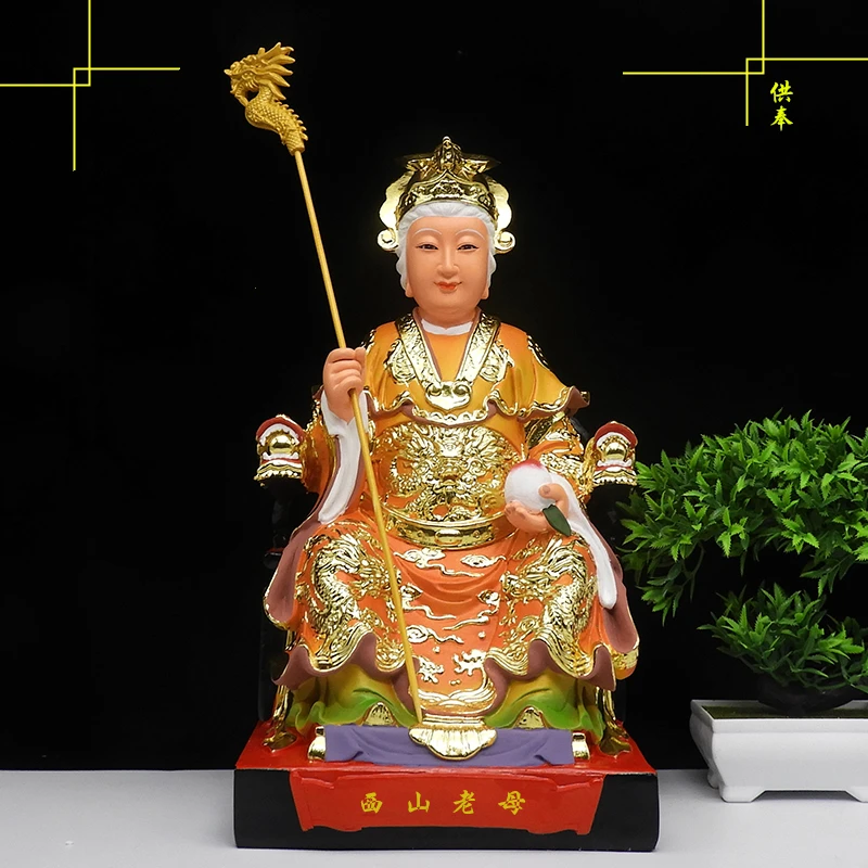 Xishan Grandmother Taoism Queen Mother Statue of Resin Buddha 12inch and 16 Inch Selection Home Decor Worship Ornament