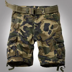 Men's Camouflage Camo Cargo Shorts 2020 Male Casual Multi-pocket Military Overalls Cotton Loose Beach Shorts Pants Mens Clothing