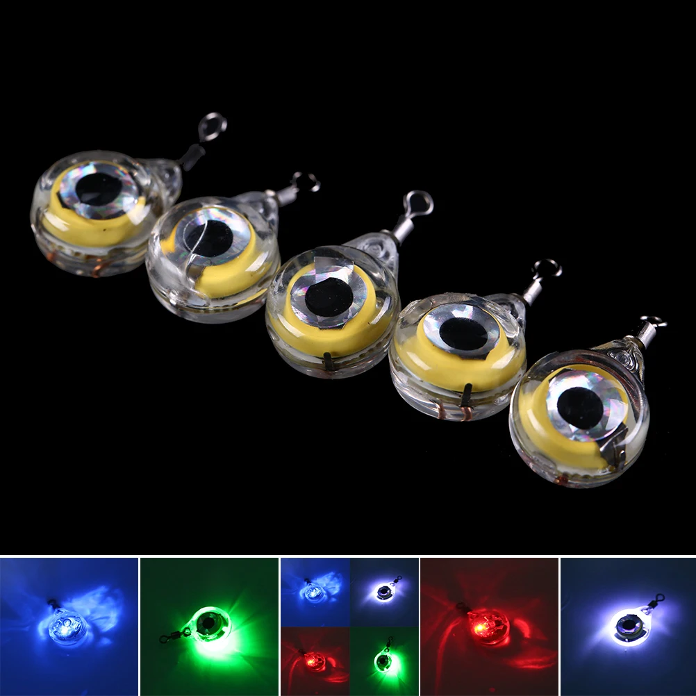 

5PCS LED Flashing Fishing Light Squid Bait Lures Fishing Pesca Lure Underwater Fish Attraction Lamp Float 5 Colors