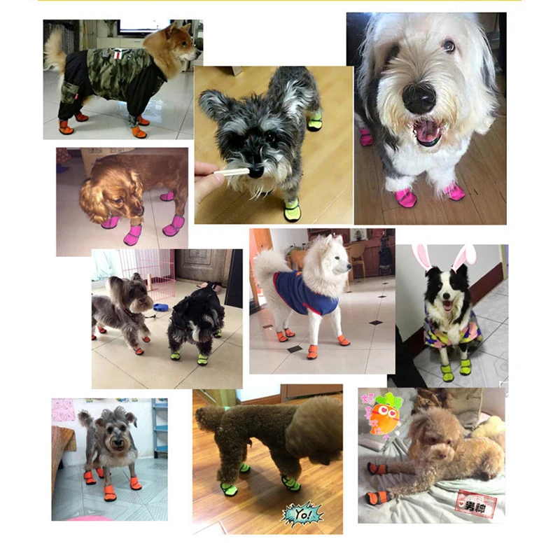 New Dog Shoes Winter Pet Puppies Footwear Rain Snow Waterproof Booties Anti-slip Shoes for Small Large Dogs Pet Products
