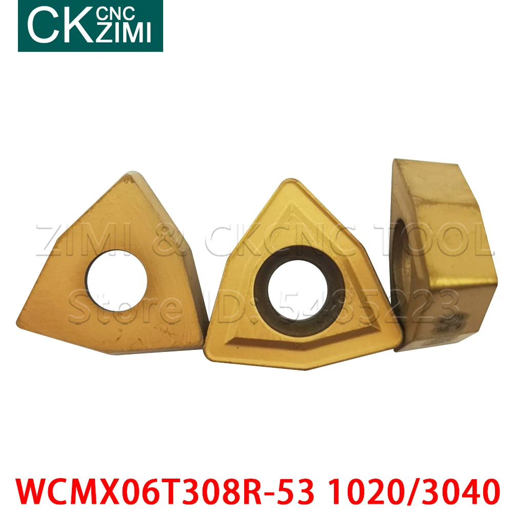 WCMX06T308R-53 1020 3040 WCMX06T308R BP010 CNC CarbideใบมีดWCMX 06T308เจาะเครื่องกลึงคาร์ไบด์แทรกUเจาะใบมีด