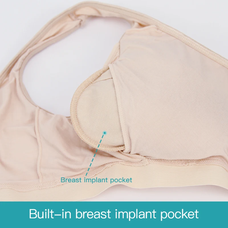 ONEFENG 6031 Front Closure Vest Design Mastectomy Brassiere for Silicone Breast Prosthesis Silicon Boobs