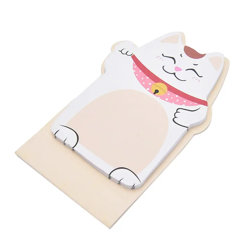 1pcs di Lucky Cat Beckoning Maneki Neko Memo Bookmark Sticky Note
