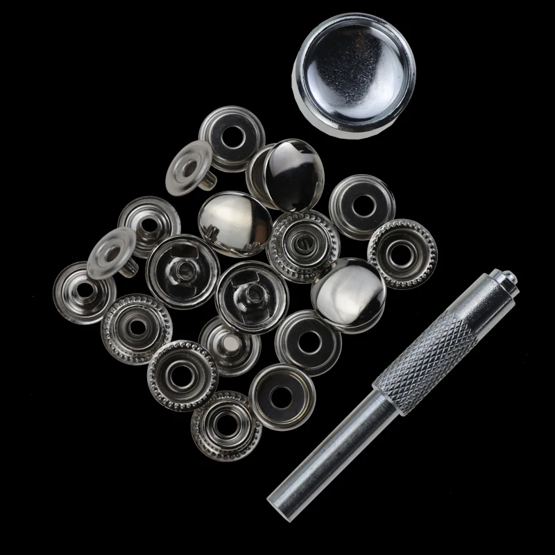 Best selling 3 sets of 15mm plus installation tools four pieces of brass metal button spring button button