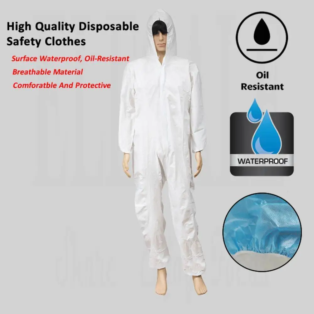 Disposable Anti Dust Oil Epidemic Antibacterial Plastic Closures Isolation Safety Suit Protective Clothing Dust-proof Coveralls