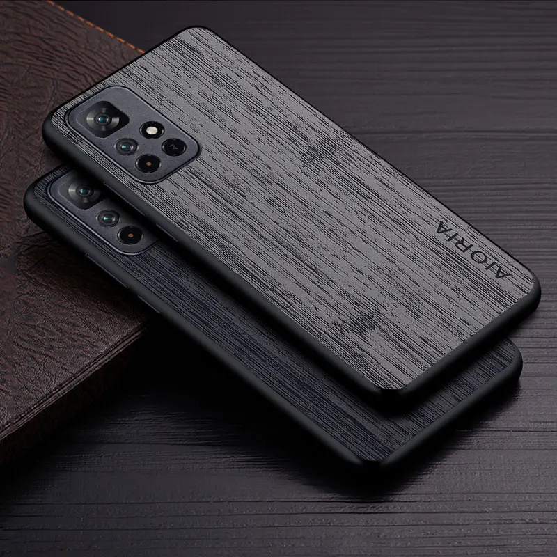 Case for Xiaomi Redmi Note 11T 5G funda bamboo wood pattern Leather phone cover Luxury coque for redmi note 11t case capa