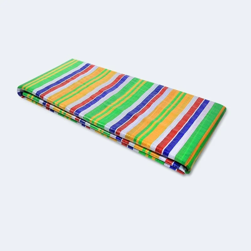 Rainbow Color 3x3m/4x4m Rainproof Tarpaulin Cloth Sunshade Tarp Ground Sheet Camping Lightweight Tarp Boat Car Truck Canopy