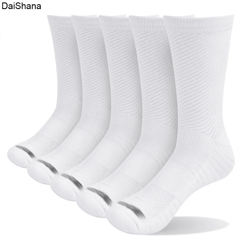 Coussin respirant en coton blanc chaud unisexe, 3 paires/5 paires, chaussettes de sport confortables, cyclisme, course à pied, randonnée, athlétisme, 38-47 EU