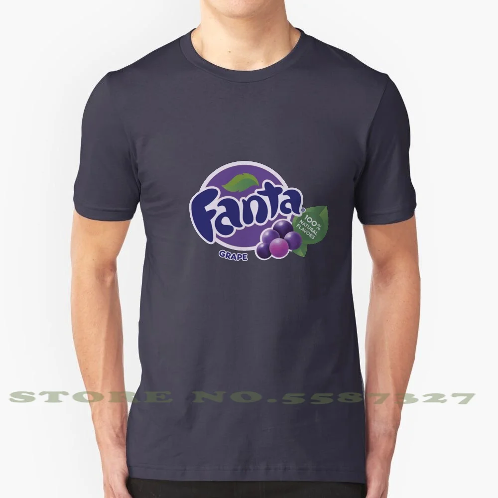 Camiseta con Logo de uva Fanta, Camisa de algodón puro 100%, Grapefanta, fantasía, Softdrink, marca estética Popular y sabrosa