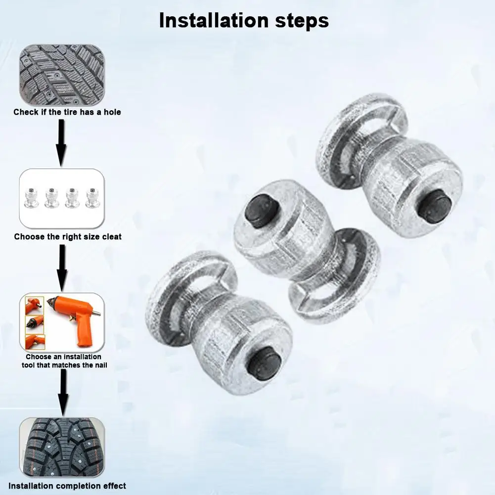 100pcs Aluminum Car Snow Tire Studs Tire Wear-resistant Anti-slip Nails Snow Spikes For Tire Winter Tire Studs Car Accessories