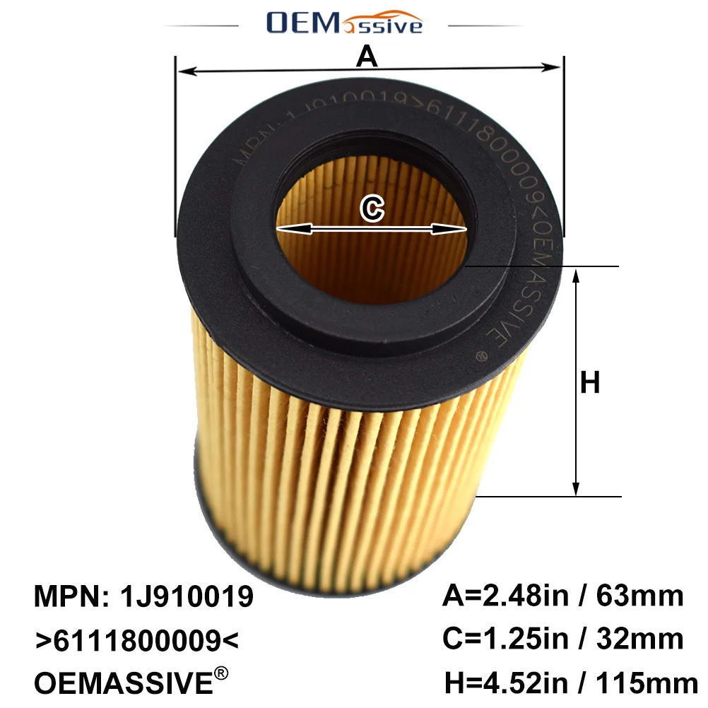 Oil Filter 6111800009 For Mercedes-Benz C-Class W202 / CLC-Class CL203 / CLK C209 / E-Class W210 / G-Class W461 / M-Class W163