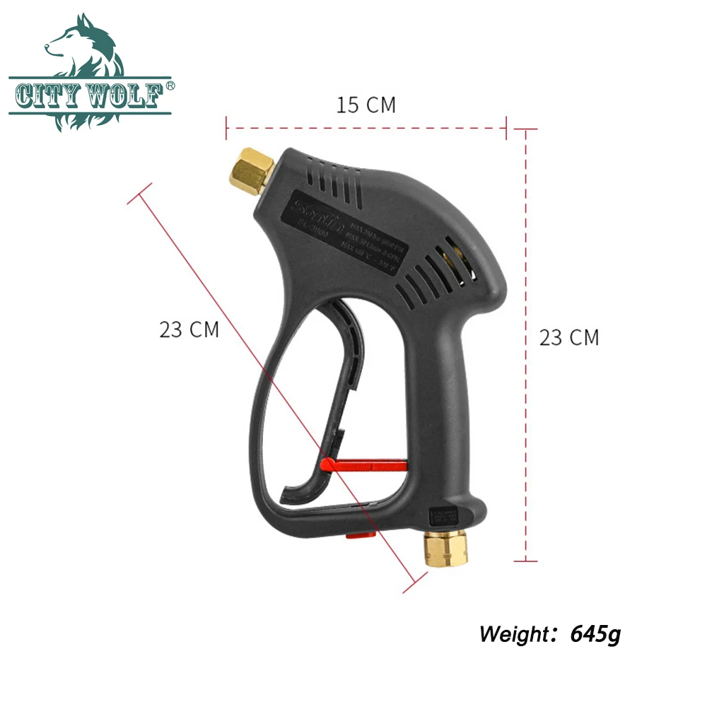 Pistolet nettoyeur haute pression 5650PSI, cuivre, laiton, lave-auto, métal, arrêt total, noyau de assujeten céramique, accessoire de magasin de nettoyage de voiture, G3/8