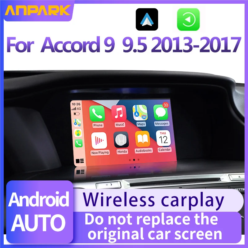 Car Media Player For Honda Accord 9 9.5,2013 2014 2015 2016 2017 5G Wireless Carplay Android Auto Bluetooth Phones,  Music