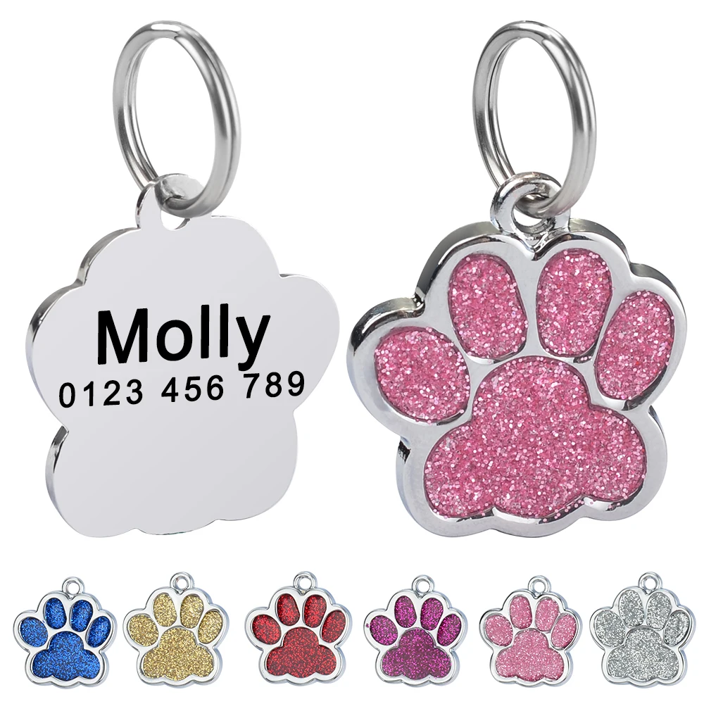 Dog Cat ID Tags Tag Engraving Name and Telphone Number and Pet Supplies DIY Personalized Dogs Id Tag Stainless Steel