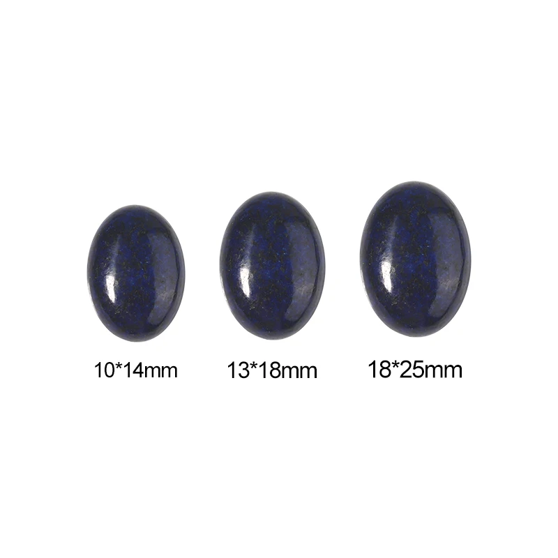 10pcs Natural Stone Oval Flatback 10x14/13x18/18x25mm Lapis Lazuli Cabochon For DIY Jewelry Making Earring&Bracelet Accessories