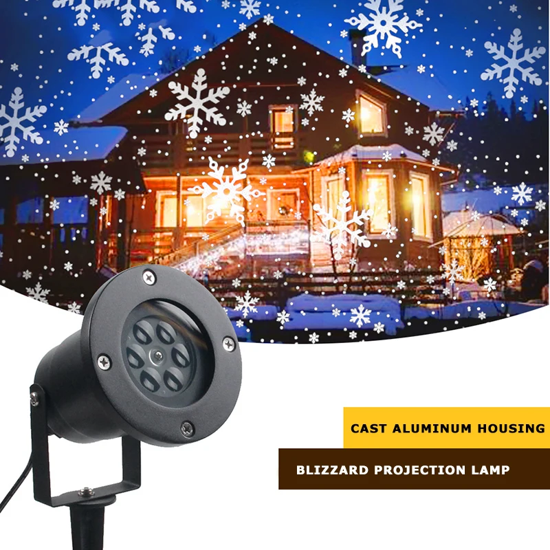 

Christmas snowflake projection light LED Blizzard Halloween white snow light lawn lamp