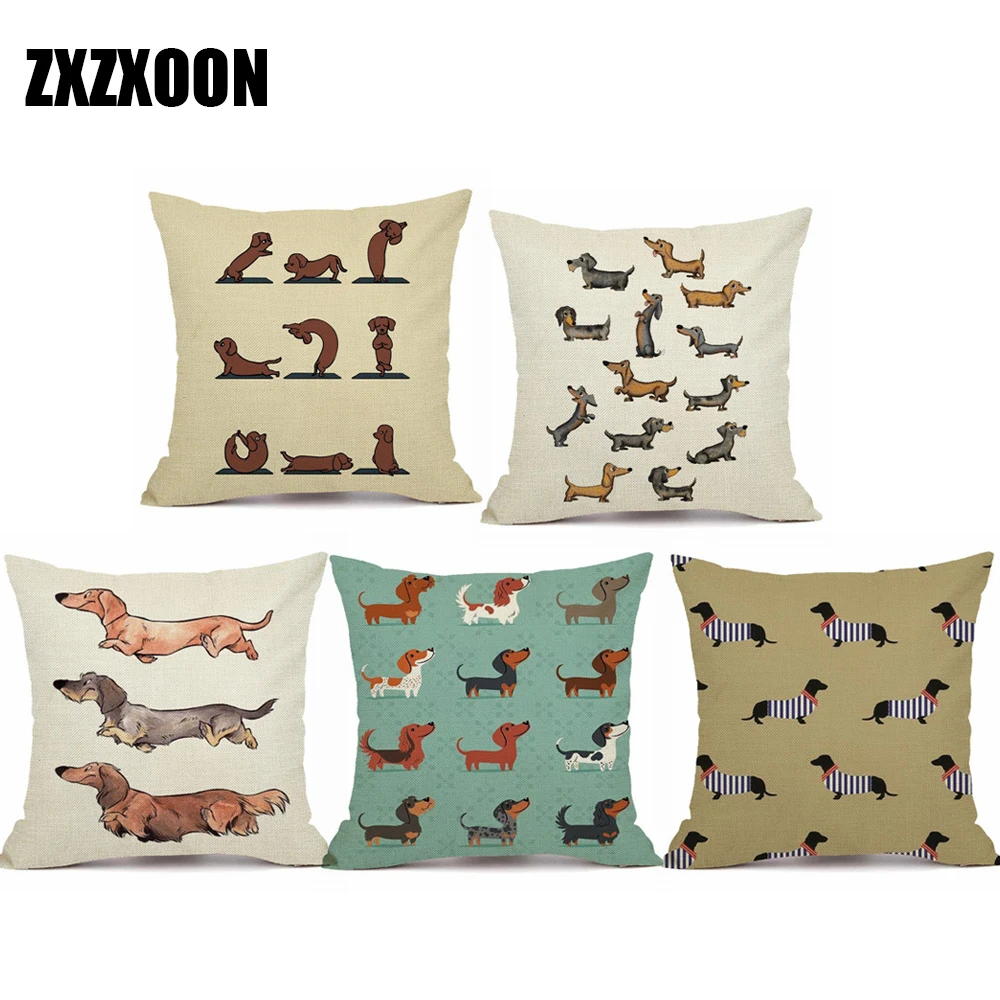 

Lovely Animals Dachshund Dog Pillow Home Decorative Throw Pillows Cushion Covers Square Animals Pillowcase for Sofa Car Home