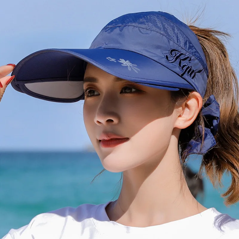 Hat Ladies Ssummer Sunscreen Sun Visor Outdoors Riding Pull Board Sun Cap Fashion Hind Hats With Snow Caps  кепка