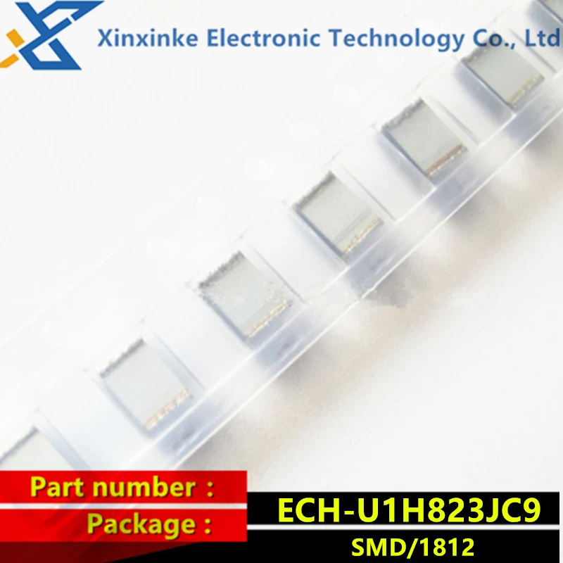 10PCS ECHU1H823JC9 SMD Metallized Film Capacitor 0.082uF 50VDC 5% 2% PPS 1812 ECH-U1H823GC9 CBB Polyester Capacitance