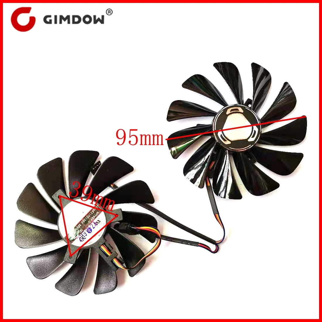 FDC10U12S9-C 2 teile/los 95mm 4pin für XFX Radeon RX5600 XT RX5700 XT RAW II grafikkarte fan