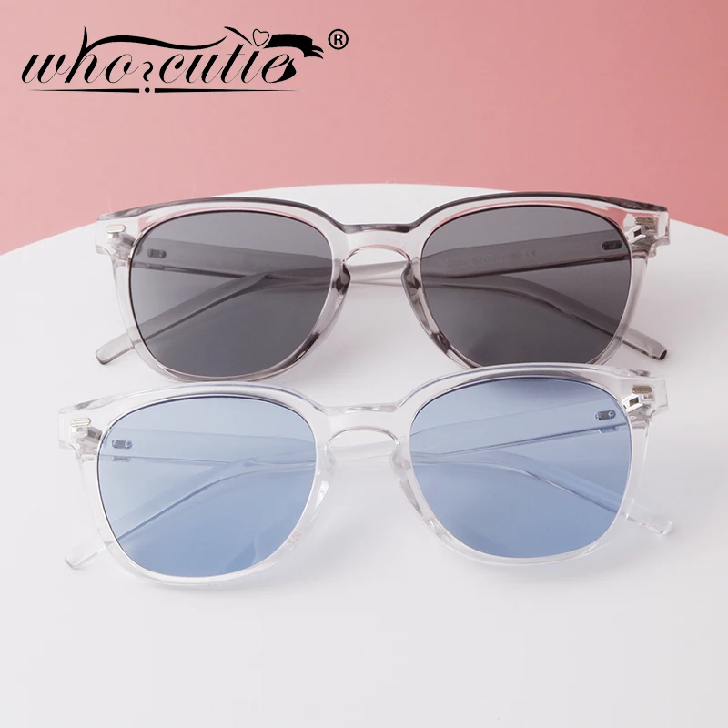 2024 New Fashion Blue Square Sunglasses Women Brand Design Rectangle Spectacle Plain Frame Men Sun Glasses Shades Oculos UV400