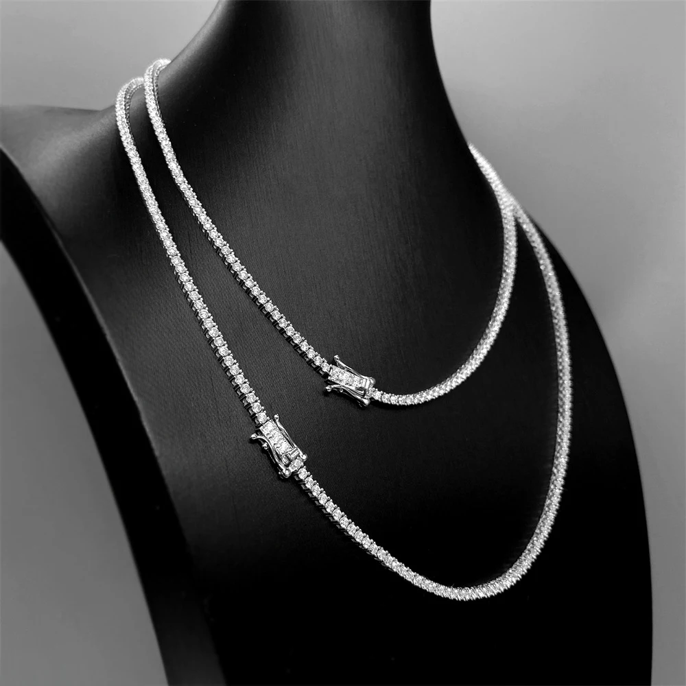 

GEM'S BALLET 100% 925 Sterling Silver Classic Charm Necklace For Women Moissanite Iced Out Wedding Party Bridal Fine Jewelry