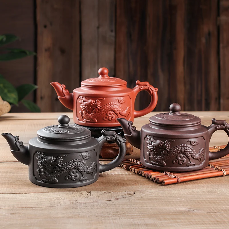 Yixing-Large Purple Clay Pot, Kungfu Teapot, Household Handmade Filter, Red Clay Pot, Tea Set