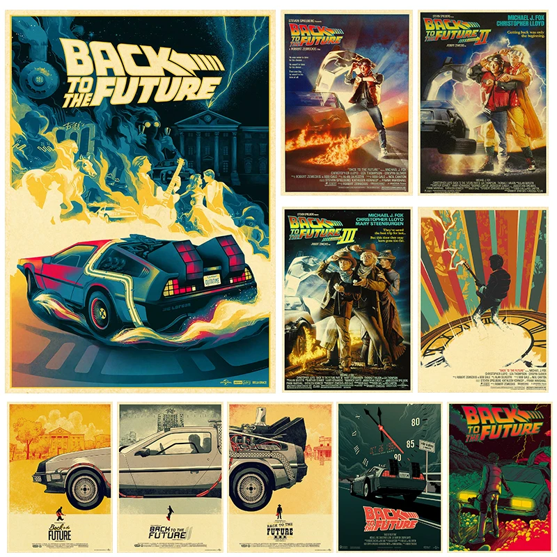 Classic Movie Poster Back To The Future Vintage Posters For Home Bar Living Decor Kraft Paper High Quality Wall Sticker