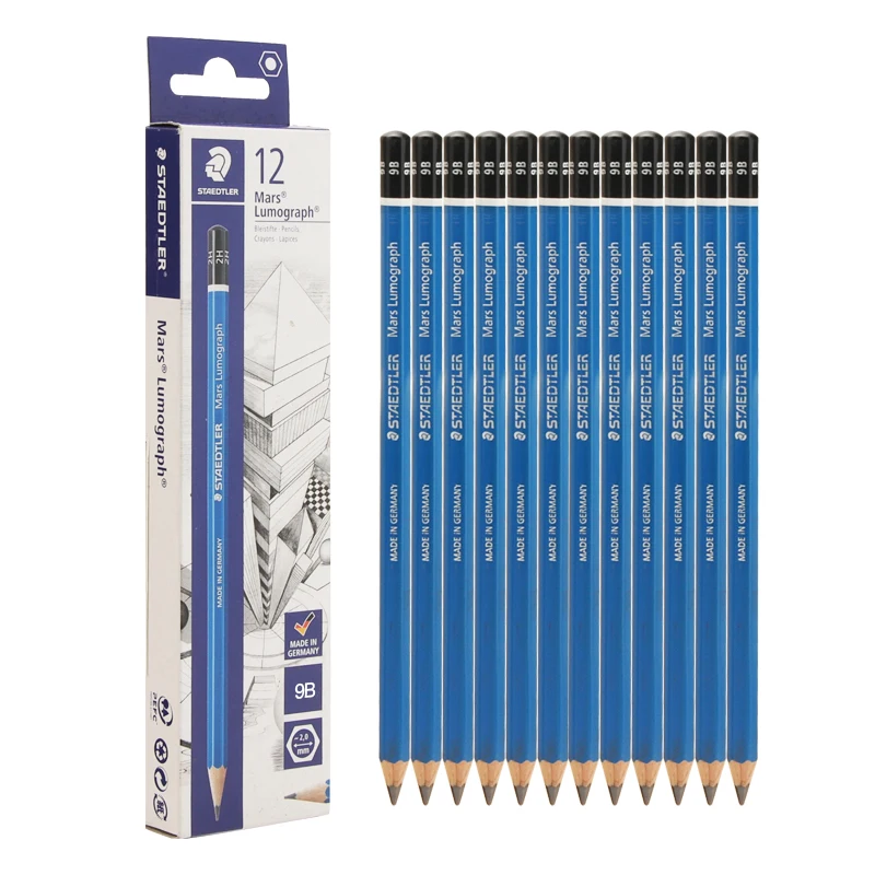 12pcs STAEDTLER Sketch Graphite Pencil Mars Lumograph 100 Professional Drawing Sketching Art Supplies 19 Lead Grade Available