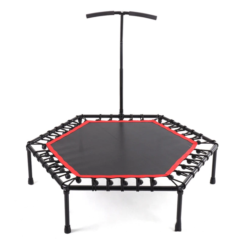 Adults Trampoline With Adjustable Handrai Indoor Trampoline For Kids New 48 Inch Mute Professional Fitness Waterproof Durable