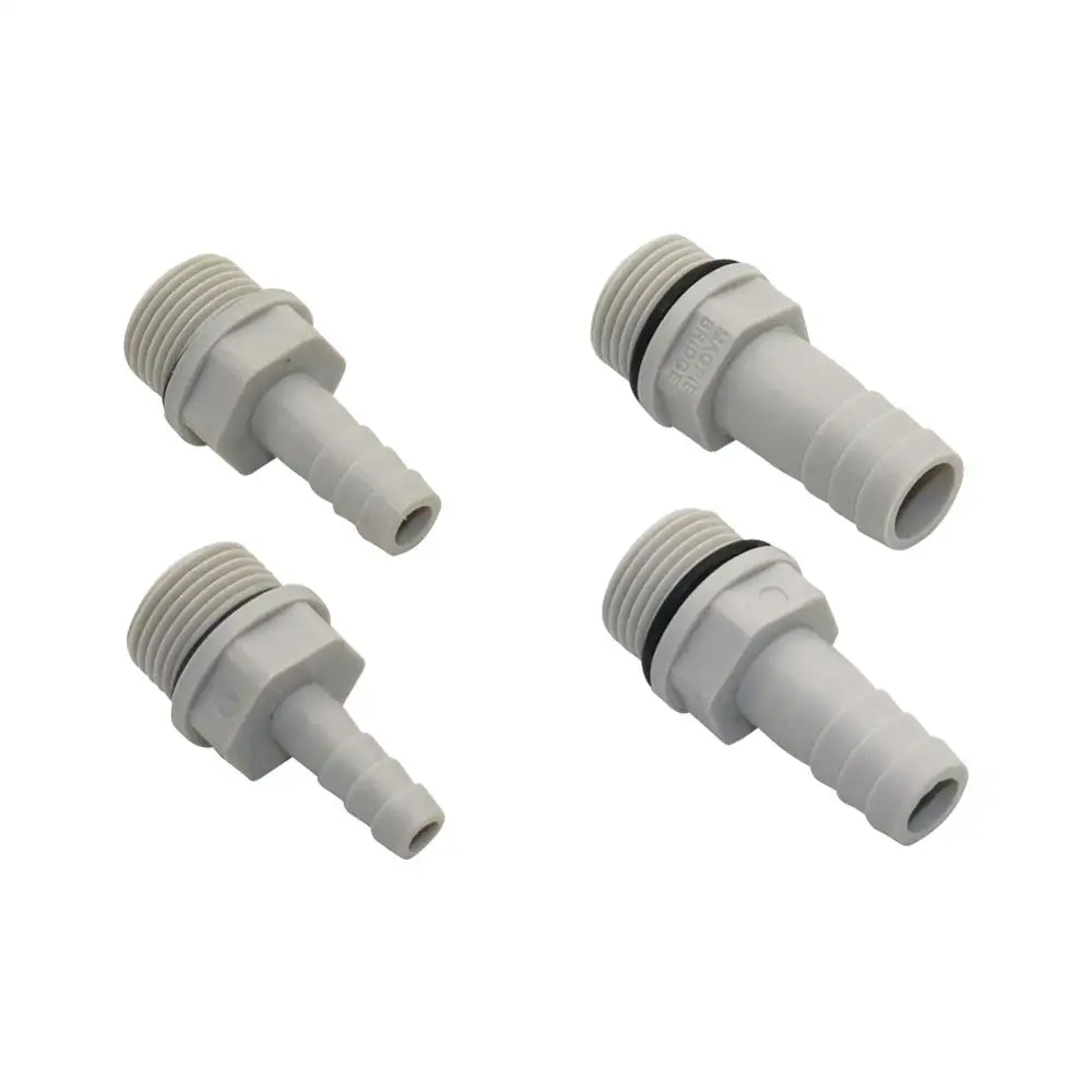 

3/8" BSP Male Thread to 6/8/10/12mm Pipe Straight Connector Pagoda Type Connection Coupling Joint Plastic Pipe Fittings 1 Pc