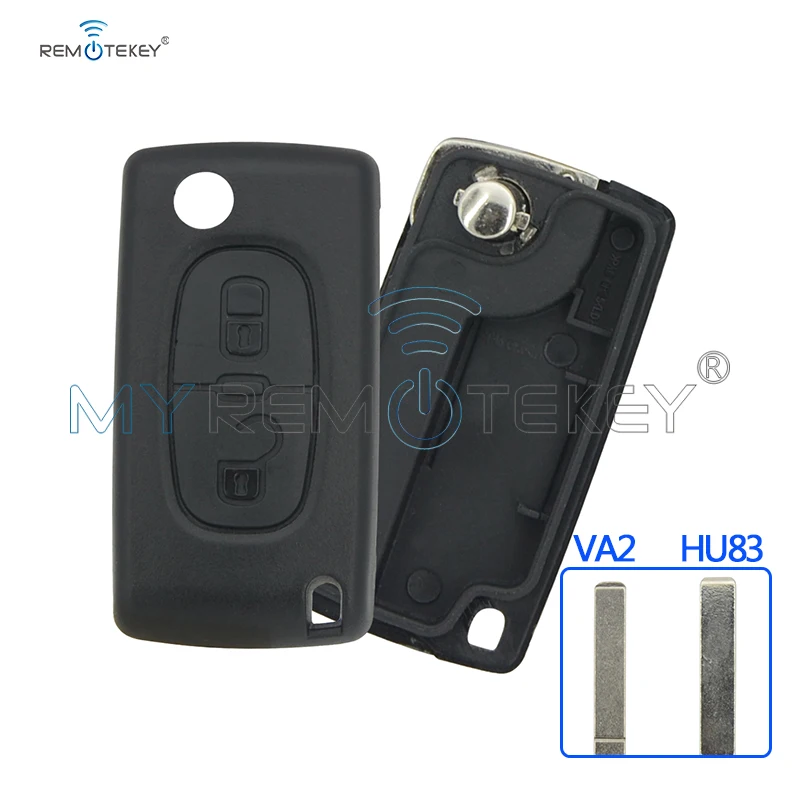 

Remtekey CE0536 2 Button Remote Flip Car Key Shell Fob Case HU83 or VA2 For Peugeot 207 307 308