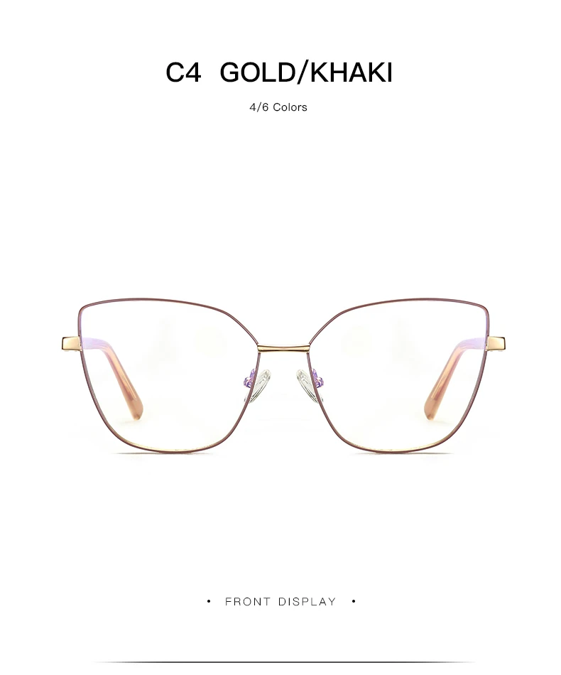 Mode Frauen Katzenauge Vollrand Legierung Brille Rahmen für weibliche verschreibung pflicht ige Brillen optische Brille für Frau – Detail 19