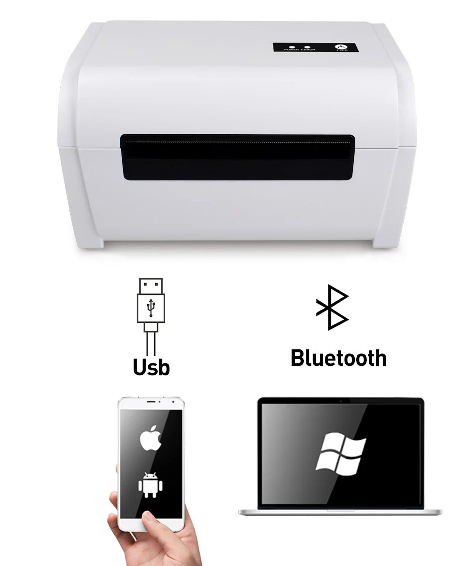 Thermal Barcode Label printers ePacket mini printer USB Bluetooth Printer Print width:40-110mm Electronic Surface Single