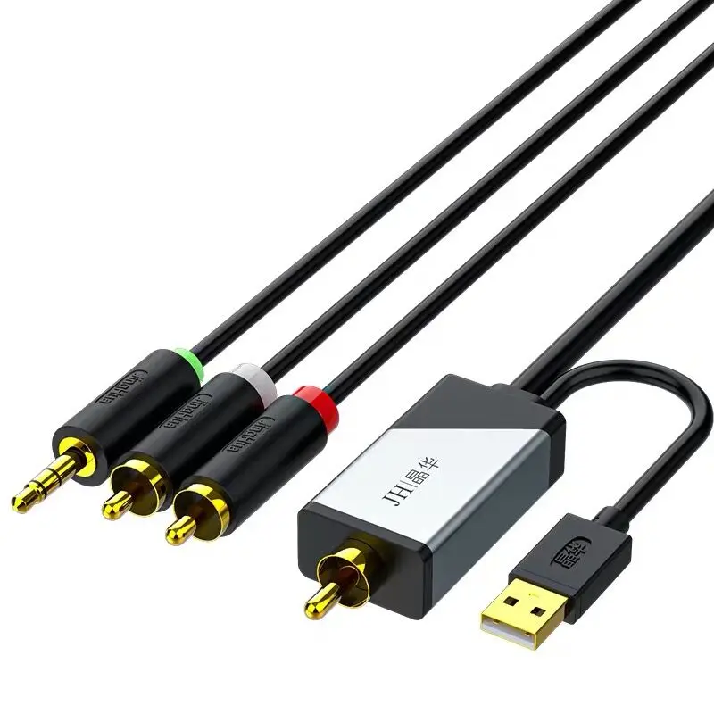 Toslink USB Coaxial Optical Fiber Digital Analog Audio Cable AUX SPDIF to 3.5mm + 2 RCA Jack Converter Digital Audio for TV PS4