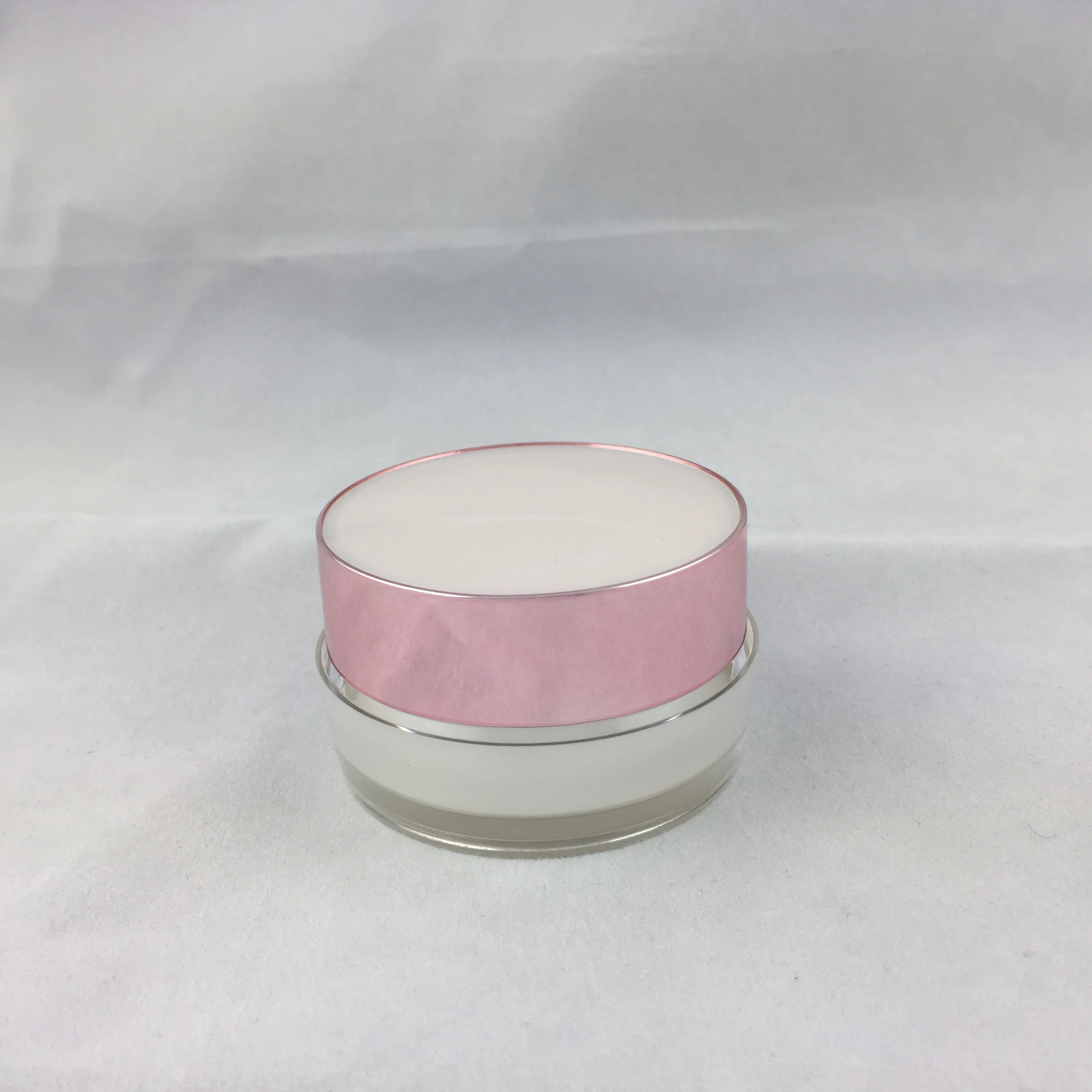 15G acrylic plastic jar pearl white pink lid eye cream/night serum/essence/gel/moisturizer/skin care pot/art nail pack