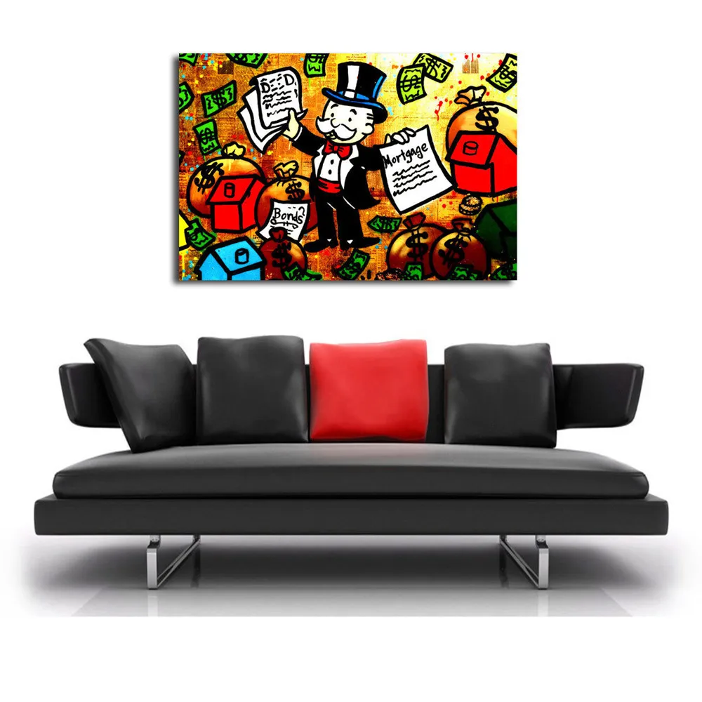 Alec Monopolys Kunst Graffiti The World Is Yours , Painting Canvas Modern Art Decorative Wall Pictures Home Decor - view 4