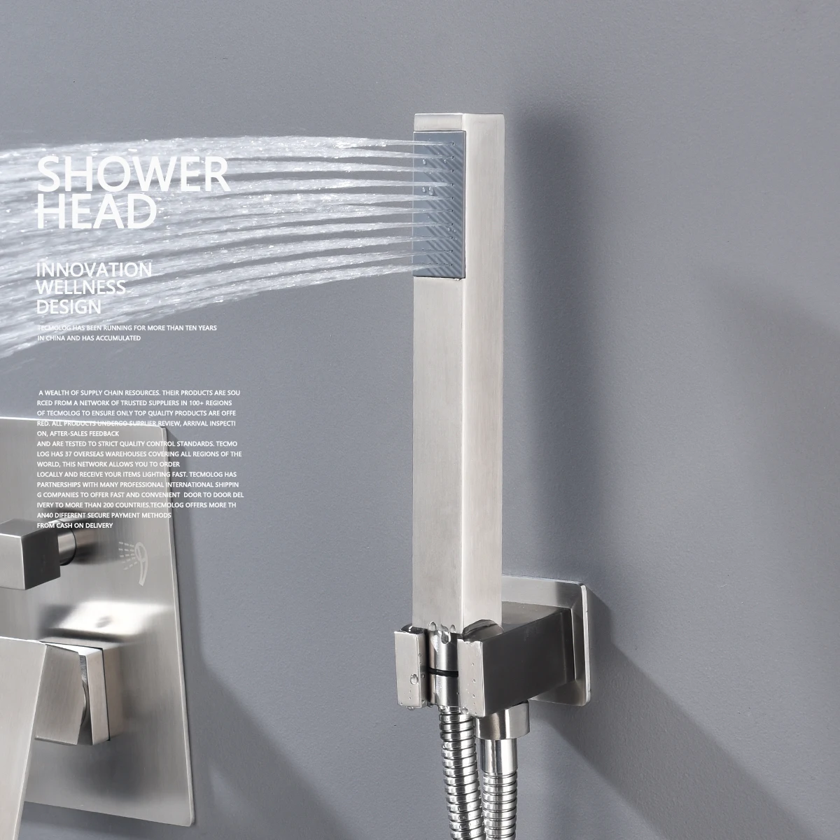 Ciencia Shower Combo Set 12" Inch Rain Showerhead with Handheld Combo Wall-mounted Shower Trim Kit with Rough-In Valve