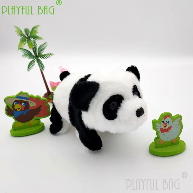 Simulazione di puzzle di phonation divertente elettrico adorabile panda peluche swing doll elettronico pet regalo di natale ornamento wd13