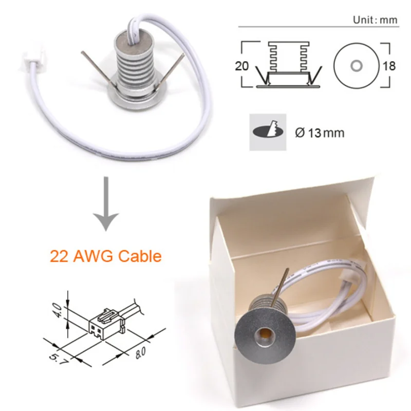 etrnLED 12V Linkable LED Spot Light Kit with Wireless Dimmable Remote Control 1W Recessed Indoor Ceiling Showcase Cabinet Lamp