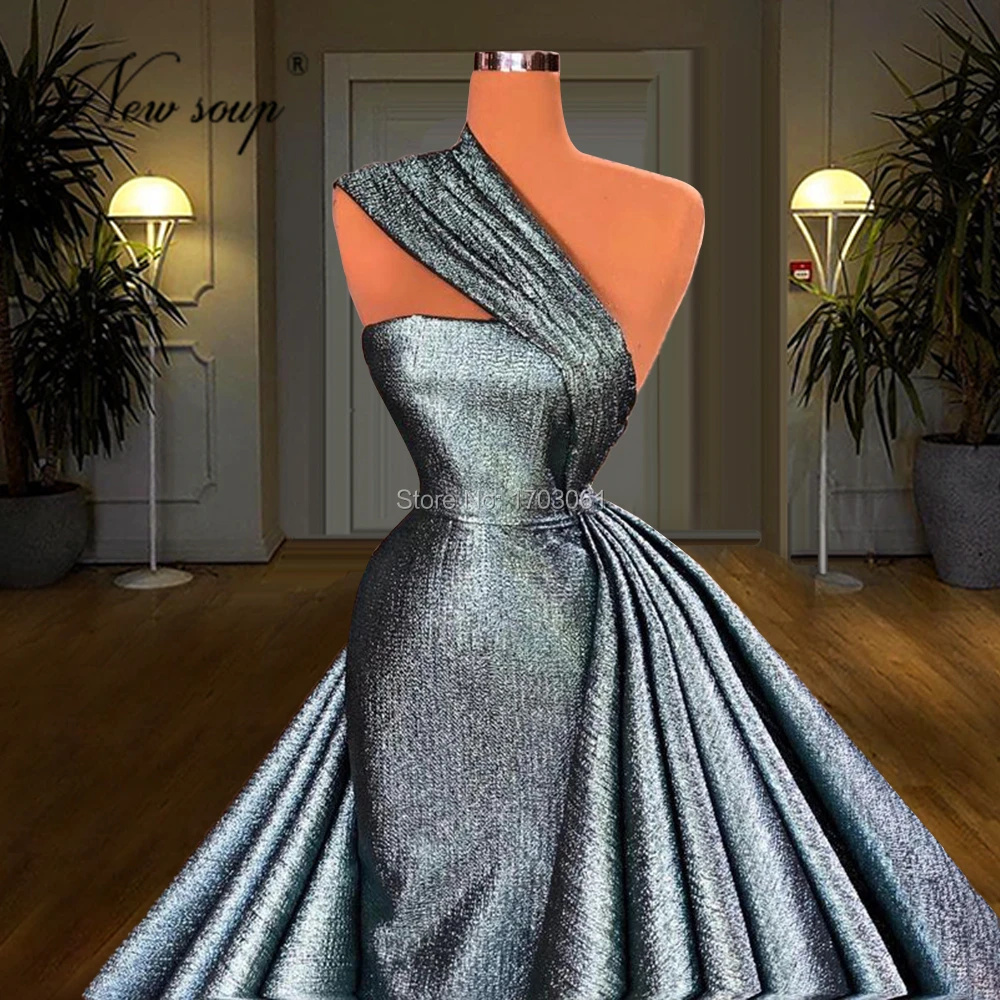 Alta couture dubai vestidos de baile longos 2021 cetim vestido formal um ombro vestidos de noite robe de soiree