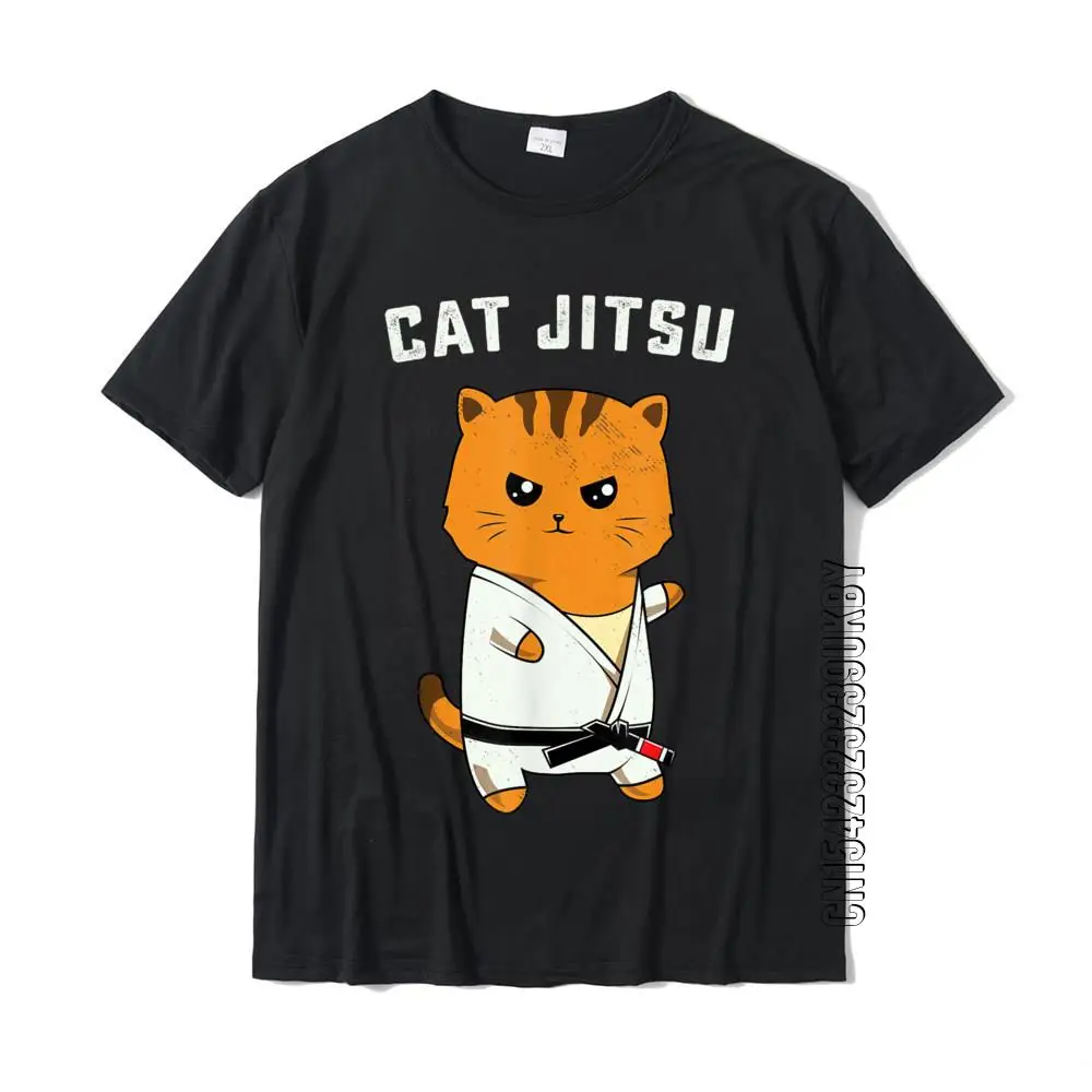 Jiu Jitsu Kawaii Cat Funny BJJ Or MMA Grappling T-Shirt Cotton T Shirt For Men Unique Tops Shirts Cute Party