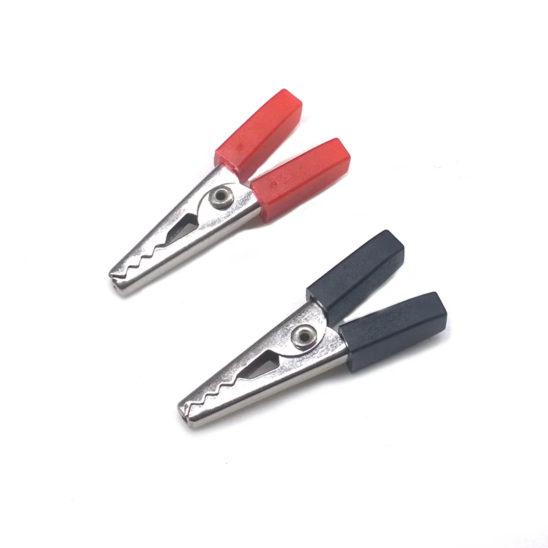 30 mm red black  Metal Crocodile Clips PVC Iron Nickel plating 5A Alligator Clips Electrical Clamp for Testing Probe Meter