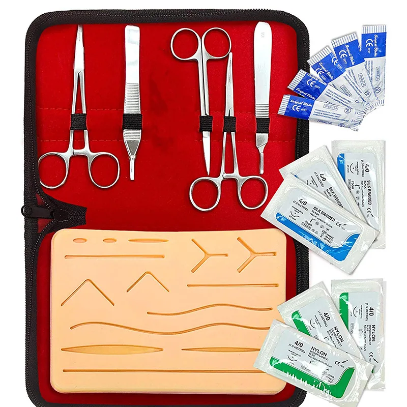 

17pcs surgical Skin suture Simulated training kit Needle Scissors Tool Operate Suture Practice Dental Teaching Model